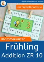 Vorschau - Fördermaterial/Inklusion - Frühling: Addieren im Zahlenraum 10 - Klammerkarten - Deckblatt