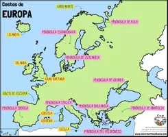Vista previa - Manualidades / Dibujos para colorear - EUROPA Costas (mapas) - página 1
