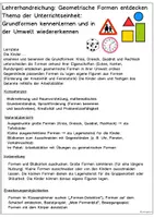 Vorschau - Stundenentwürfe - Geometrische Formen - Tafelbilder und Legematerial - Seite 1