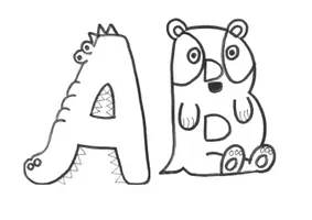 Aperçu - Feuilles d'exercices - Coloriages Animaux - Lettres - Page 1