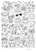 Vorschau - Mal- und Bastelvorlagen - Sommerferien/Sommer Ausmalbilder - Seite 3