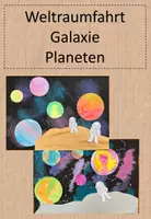 Vorschau - Mal- und Bastelvorlagen - Weltraumfahrt, Kunstprojekt, ARTEMIS II, Galaxy - Deckblatt