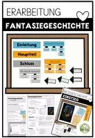 Vorschau - Arbeitsblätter - Erarbeitung Fantasiegeschichte - Tafelmaterial - Schularbeit - Deckblatt