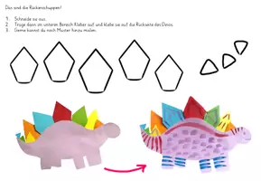 Vorschau - Mal- und Bastelvorlagen - Dino-Vorlage: Schneiden und Kleben üben - Seite 2