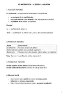 anteprima - Esercizi - terzo anno MATEMATICA - ALGEBRA – I MONOMI - Pagina 1