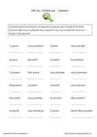 Vorschau - Arbeitsblätter - RÄTSEL: DAS VERB "PRENDRE" IM PRÉSENT RICHTIG KONJUGIEREN ! - Deckblatt