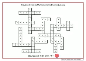 Vorschau - Arbeitsblätter - Lernspiel zu Grundrechenarten: Kreuzworträtsel zur Multiplikation und Division Natürlicher Zahlen - Seite 1