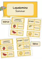 Vorschau - Spiele - Lesedomino Sommer Wörter & Sätze - Deckblatt