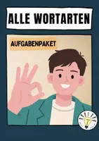 Vorschau - Arbeitsblätter - Alle Wortarten - Aufgabenpaket | Deutsch Klasse 7/8/9 | Grammatik - Deckblatt