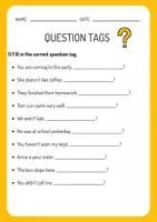 Vorschau - Arbeitsblätter - QuestionTags- Grammar Worksheet - Seite 1