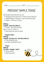 Vorschau - Arbeitsblätter - Simple Present Tense- Exercise Worksheet - Deckblatt