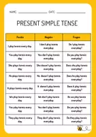 Vorschau - Arbeitsblätter - Simple Present Tense- Exercise Worksheet - Seite 1