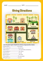 Vorschau - Arbeitsblätter - Giving Directions- Grammar Worksheet - Seite 1