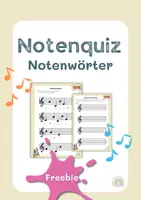 Vorschau - Arbeitsblätter - Notenquiz Notenwörter Noten lernen Freebie - Deckblatt