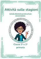 anteprima - Materiale per pittura e bricolage - Ruota delle stagioni a colori e BN - Pagina di copertina