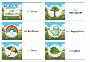 Vorschau - Spiele - Domino "Der Frühling" plus Arbeitsblatt DaZ / DaF / Deutsch - Seite 1