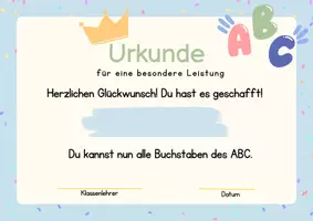 Vorschau - Poster - Urkunde Buchstabentag Königin König - Seite 1