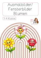 Vorschau - Mal- und Bastelvorlagen - Ausmal-/ Fensterbild Blumen - Deckblatt