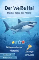 Vorschau - Arbeitsblätter - Sachtext_Der_weiße_Hai 3fach differenziert - Deckblatt