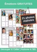 Aperçu - Feuilles d'exercices - Émotions Découper Coller GRATUIT – Autisme - Page de couverture