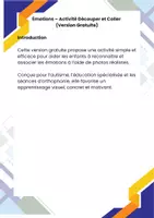 Aperçu - Feuilles d'exercices - Émotions Découper Coller GRATUIT – Autisme - Page 1