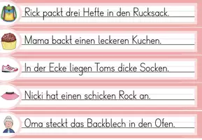 Vorschau - Arbeitsblätter - Laufdiktat Buchstabe ck für die 1. Klasse - Seite 1