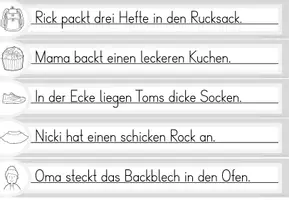 Vorschau - Arbeitsblätter - Laufdiktat Buchstabe ck für die 1. Klasse - Seite 3
