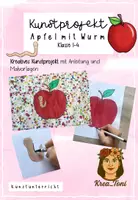 Vorschau - Mal- und Bastelvorlagen - Kunst: Kunstprojekt Apfel mit Wurm – herbstliches Mal- und Bastelprojekt mit Anleitung (Klasse 1, 2, 3, 4, auch fachfremd) - Deckblatt