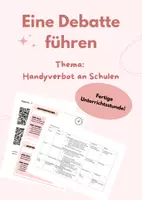 Vorschau - Stundenentwürfe - Debatte: Handyverbot an Schulen? - fertige Stunde (7-10) - Deckblatt