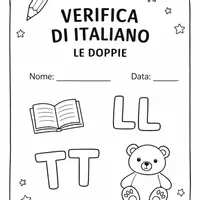anteprima - Esercizi - Verifica di italiano sulle lettere doppie - Pagina di copertina