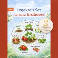 Vorschau - Bildkarten - Legekreis Erdbeere – Lebenszyklus | inkl. pädagogischer Planung & Erklärung | Kita & Grundschule - Deckblatt
