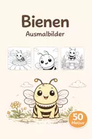 Vorschau - Mal- und Bastelvorlagen - Bienen Ausmalbilder (50 Malvorlagen) inkl. Stundenentwurf (PDF) - Deckblatt