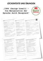 Vorschau - Arbeitsblätter - 1984 (George Orwell) - Die Manipulation der Sprache durch Neusprech (Lückentext und Übungen) - Deckblatt