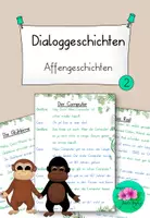 Vorschau - Arbeitsblätter - Dialoggeschichten Affengeschichten 2 - zum Vorlesen üben - Deckblatt