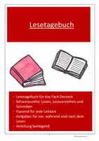Vorschau - Arbeitsblätter - Lesetagebuch - Deckblatt