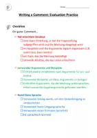 Vorschau - Stundenentwürfe - Writing a Comment Evaluation practice - Deckblatt