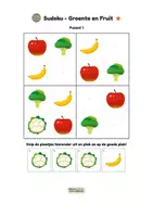 Voorbeeld - Sudoku - Groente en Fruit 4x4 | 3 niveaus | 72 Puzzels - Voorblad