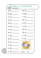 Vorschau - Arbeitsblätter - Großes 1x1 - Rechenstaffel - Mathe-Bewegungsspiel - Deckblatt