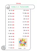 Vorschau - Arbeitsblätter - Großes 1x1 - Rechenstaffel - Mathe-Bewegungsspiel - Seite 1
