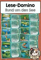 Vorschau - Spiele - Lese-Domino Frühling/Sommer – „Rund um den See“ | Sinnerfassendes Lesen #kaffeeundsupport - Deckblatt