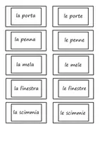 Aperçu - Autre type de ressources - singolare e plurale:associe les cartes - Page 1