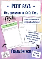 Vorschau - Arbeitsblätter - La chanson « Petit pays » von Gaël Faye - Deckblatt