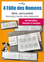 Vorschau - Arbeitsblätter - Die 4 Fälle des Nomens – Merk- und Lernheft für die Grundschule | Nominativ, Genitiv, Dativ, Akkusativ üben - mit Lösungen - Deckblatt