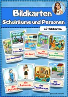Vorschau - Spiele - Bildkarten - Schulräume und Personen - DaF/DaZ - Deckblatt