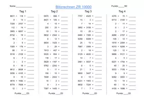 Vorschau - Arbeitsblätter - ZR10000 Blitzrechnen - Grundschule V - Seite 1