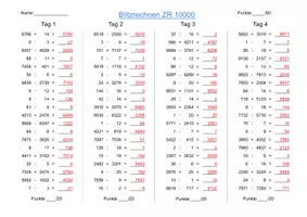Vorschau - Arbeitsblätter - ZR10000 Blitzrechnen - Grundschule V - Seite 2
