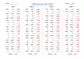 Vorschau - Arbeitsblätter - ZR10000 Blitzrechnen - Grundschule V - Seite 3