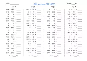 Vorschau - Arbeitsblätter - Bündel ZR10000 Blitzrechnen - Grundschule - Seite 2