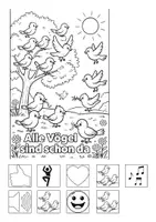 Vorschau - Arbeitsblätter - Alle Vögel sind schon da - fröhliches Frühlingslied mit Piktogrammen + Arbeitsblatt zum Kleben & Ausmalen GE & UK - Seite 3