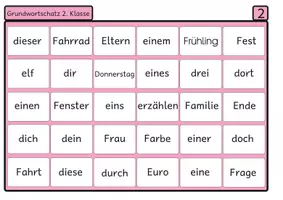 Vorschau - Arbeitsblätter - Lesebingo Grundwortschatz 2 für die 2. Klasse - Seite 3